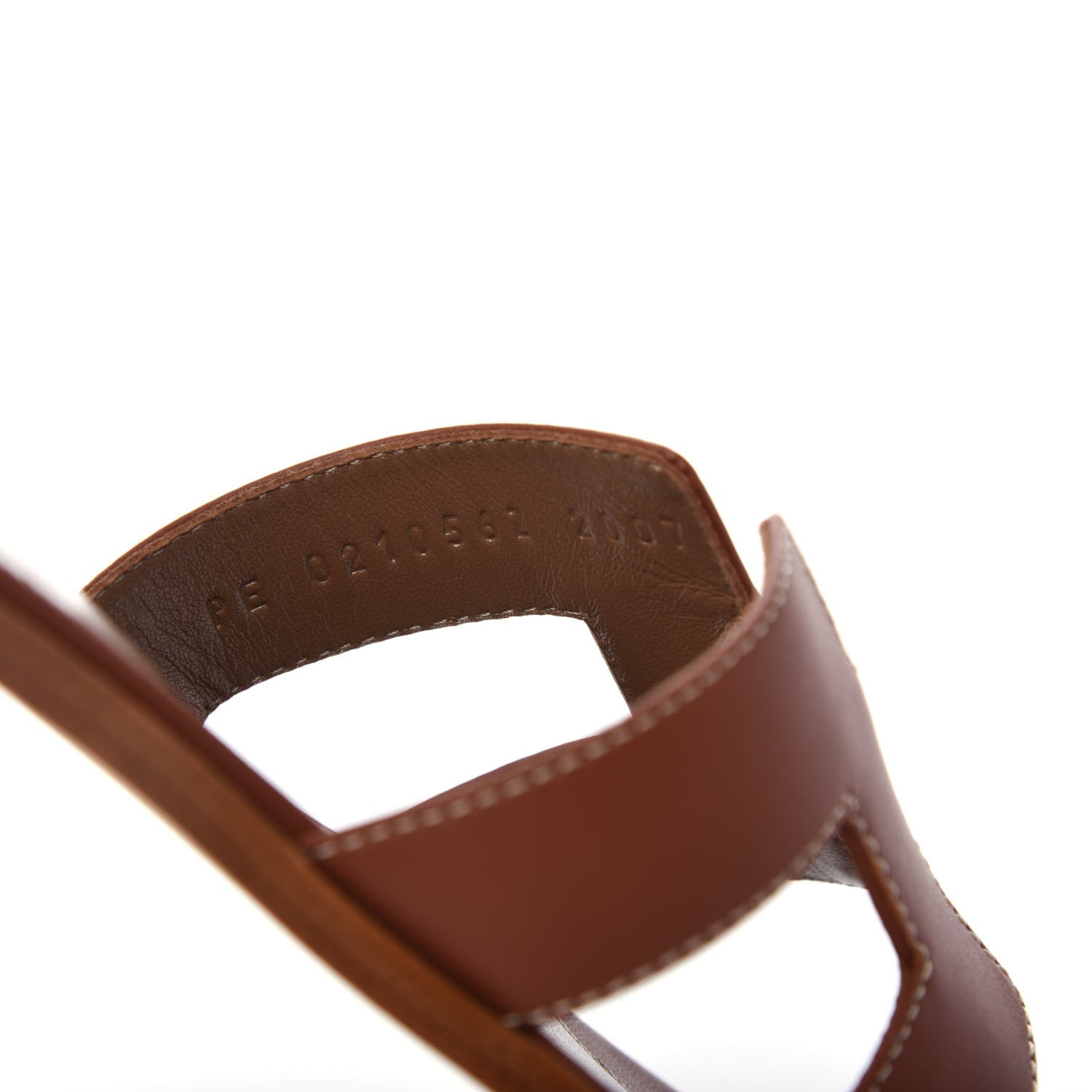 Hermes Box Calfskin Oran Sandals 37.5 Gold 10 of 11