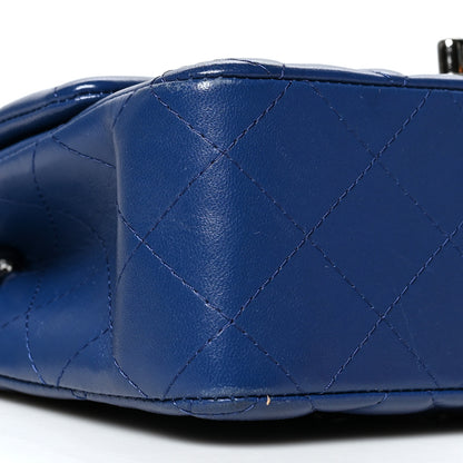 Chanel Lambskin Quilted Mini Rectangular Flap Dark Blue 9 of 10