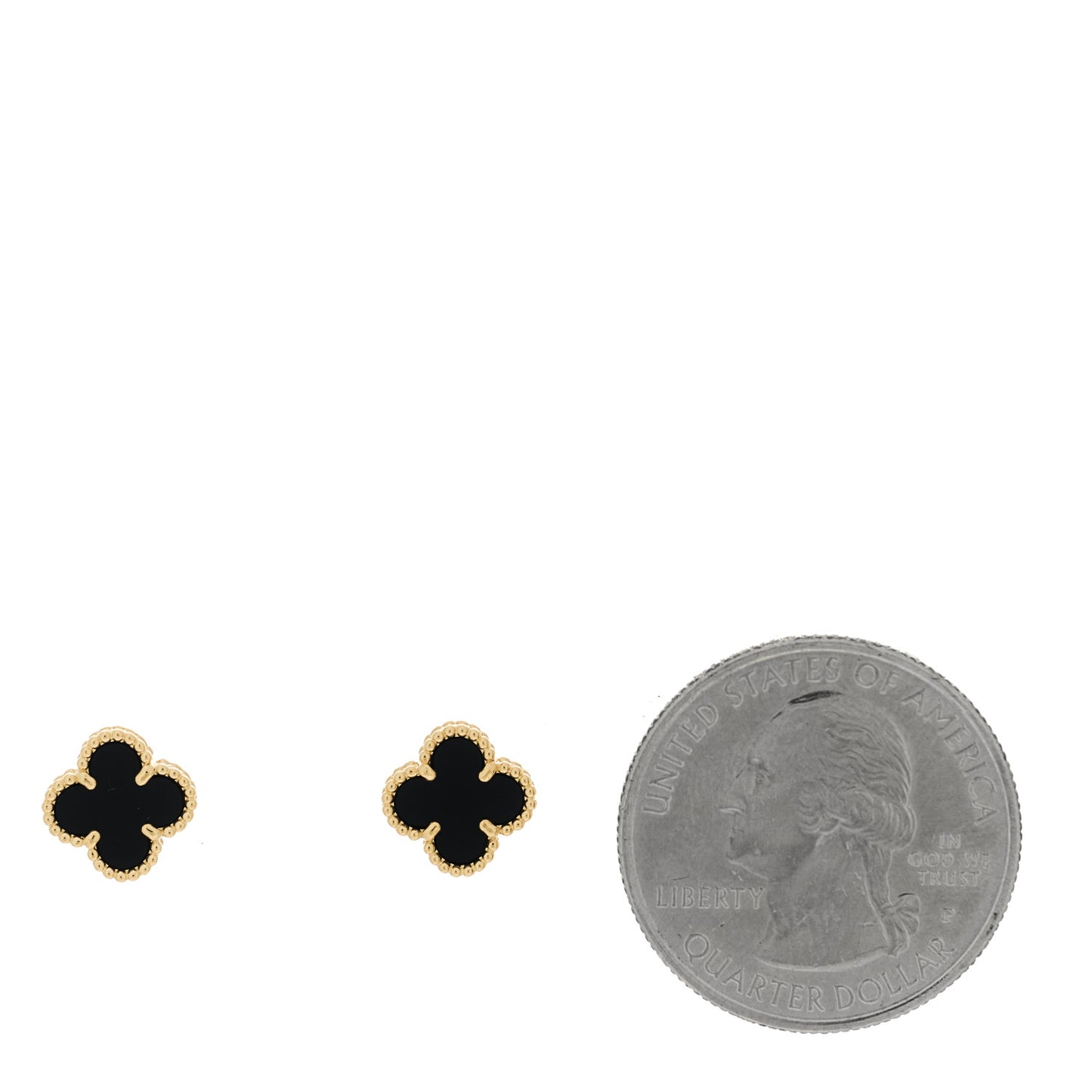 18K Yellow Gold Black Onyx Sweet Alhambra Earrings
