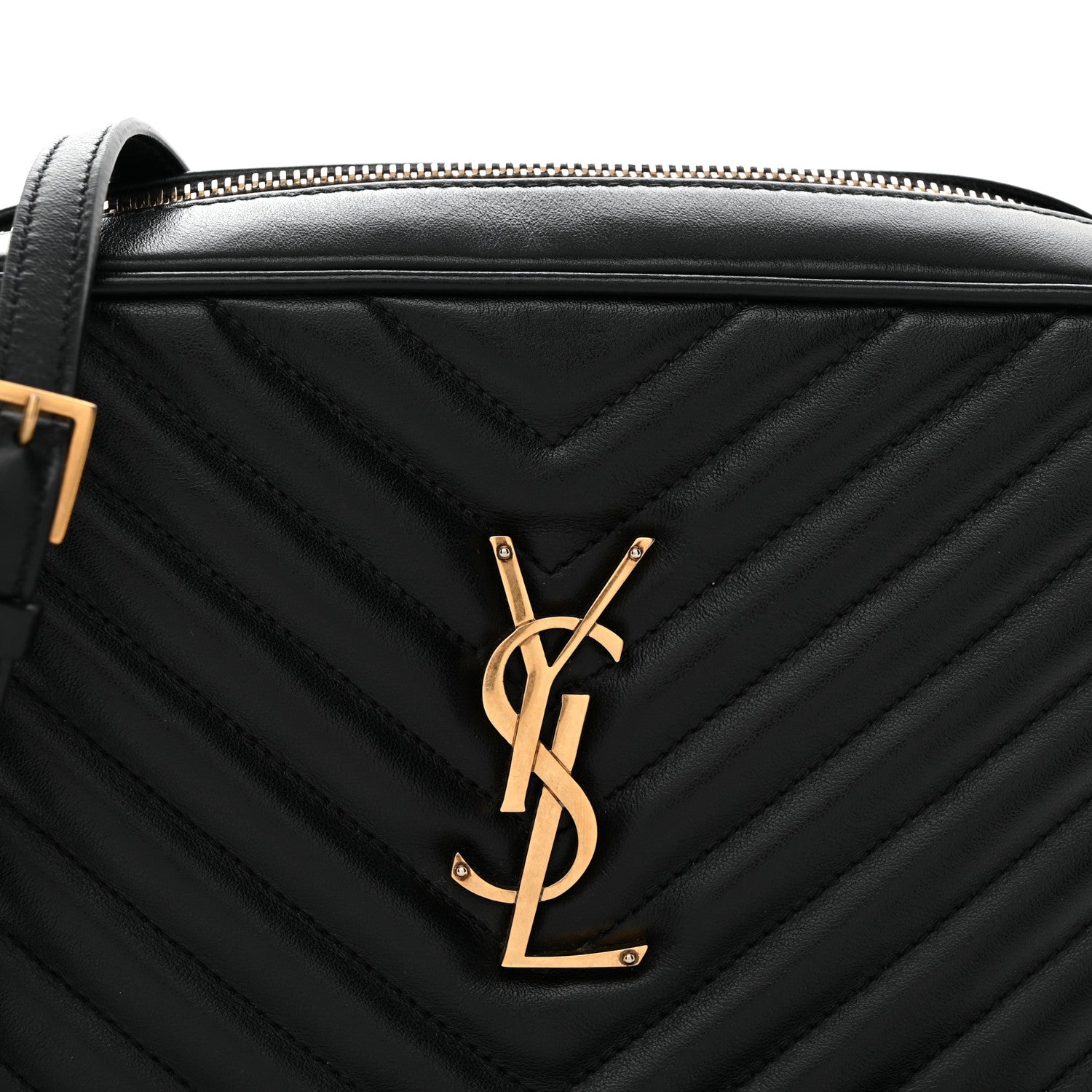 Saint Laurent Calfskin Matelasse Monogram Lou Camera Bag Black 9 of 12