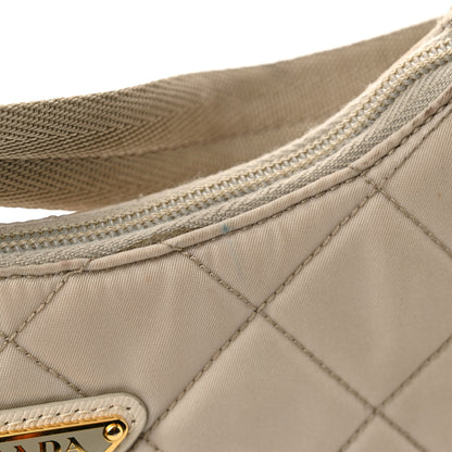 Prada Tessuto Nylon Stitched Shoulder Bag Pomice 13 of 13