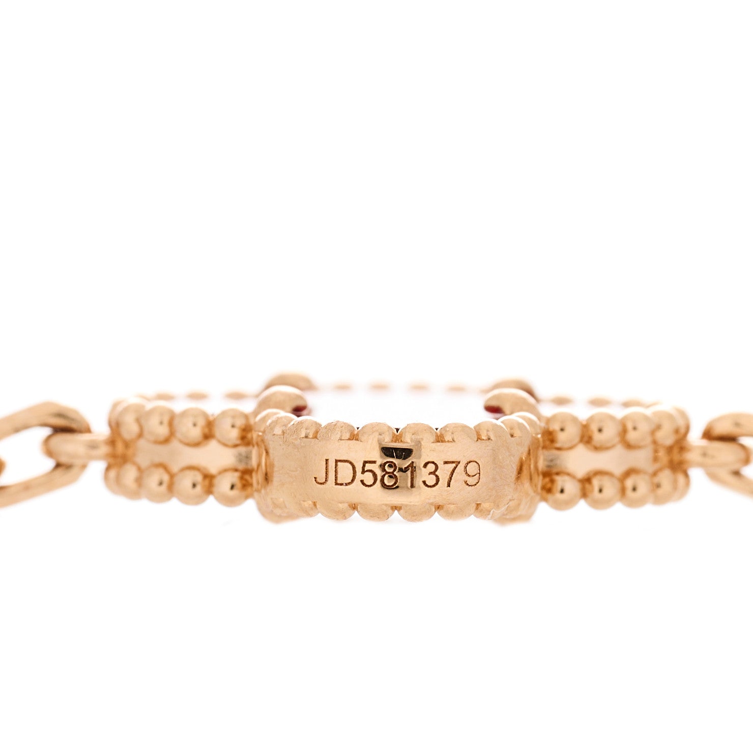 Van Cleef & Arpels 18K Rose Gold Carnelian 20 Motifs Guilloche Vintage Alhambra Necklace 3 of 6