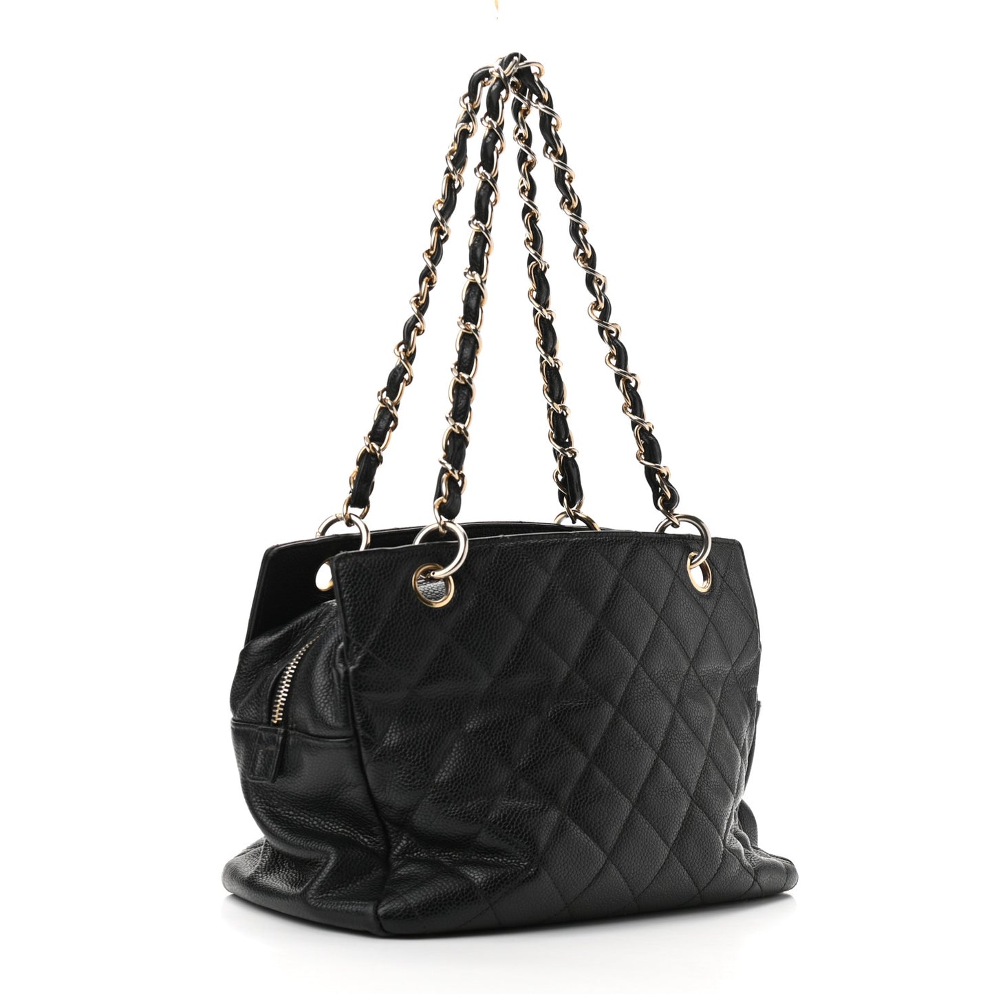 Caviar Quilted Petit Timeless Tote PTT Black