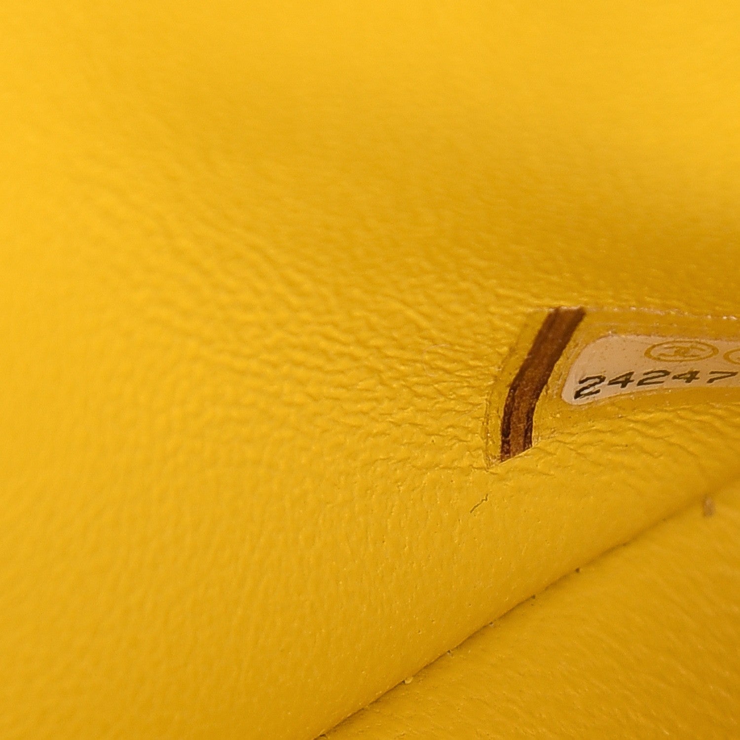 Chanel Caviar Chevron Quilted Mini Rectangular Flap Yellow 7 of 8