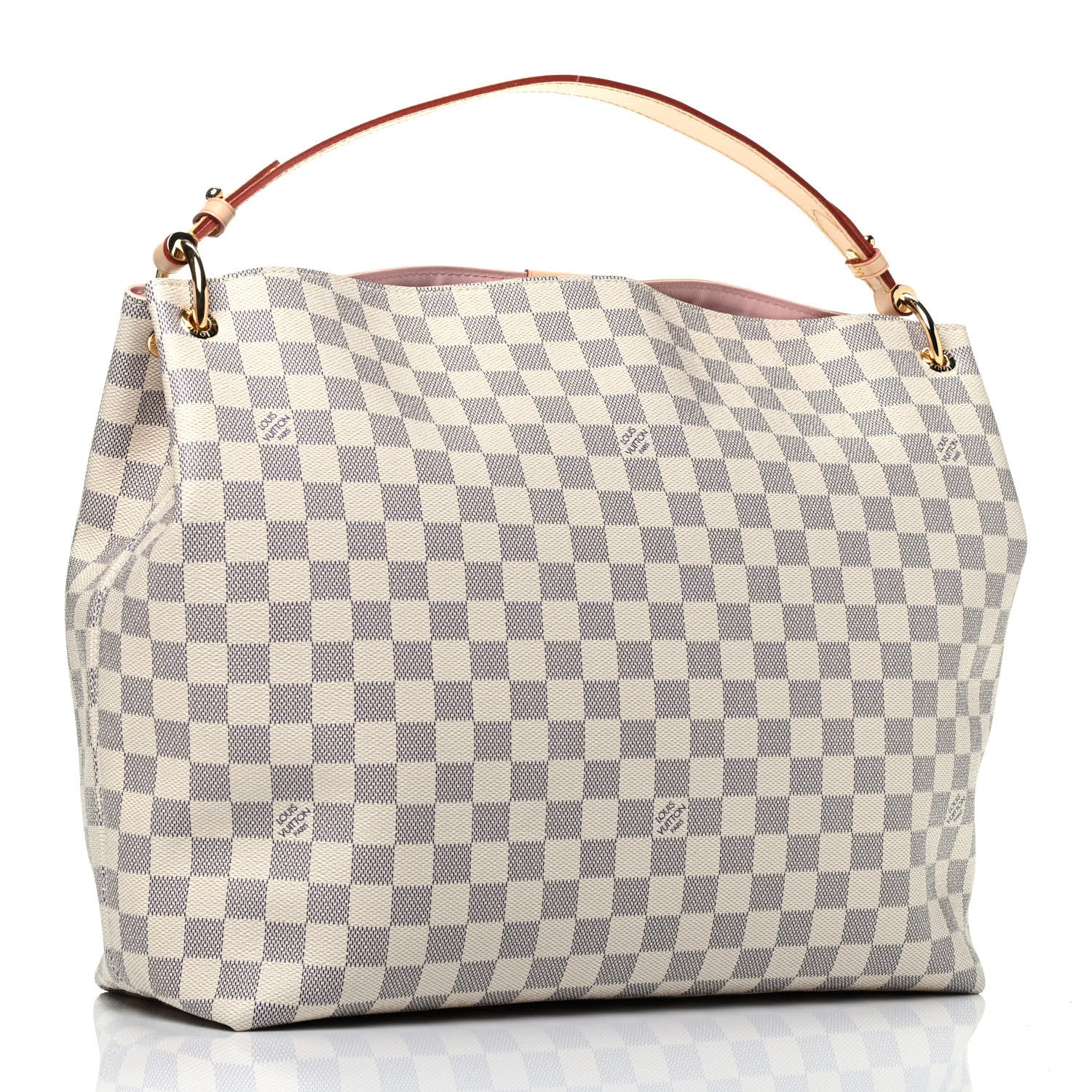 Louis Vuitton Damier Azur Graceful MM Rose Ballerine 3 of 8