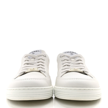 Chanel Calfskin Womens CC Logo Sneakers 39 White 2 of 10