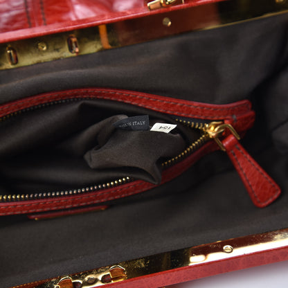 Miu Miu Nappa Frame Lux Top Handle Rosso 7 of 10