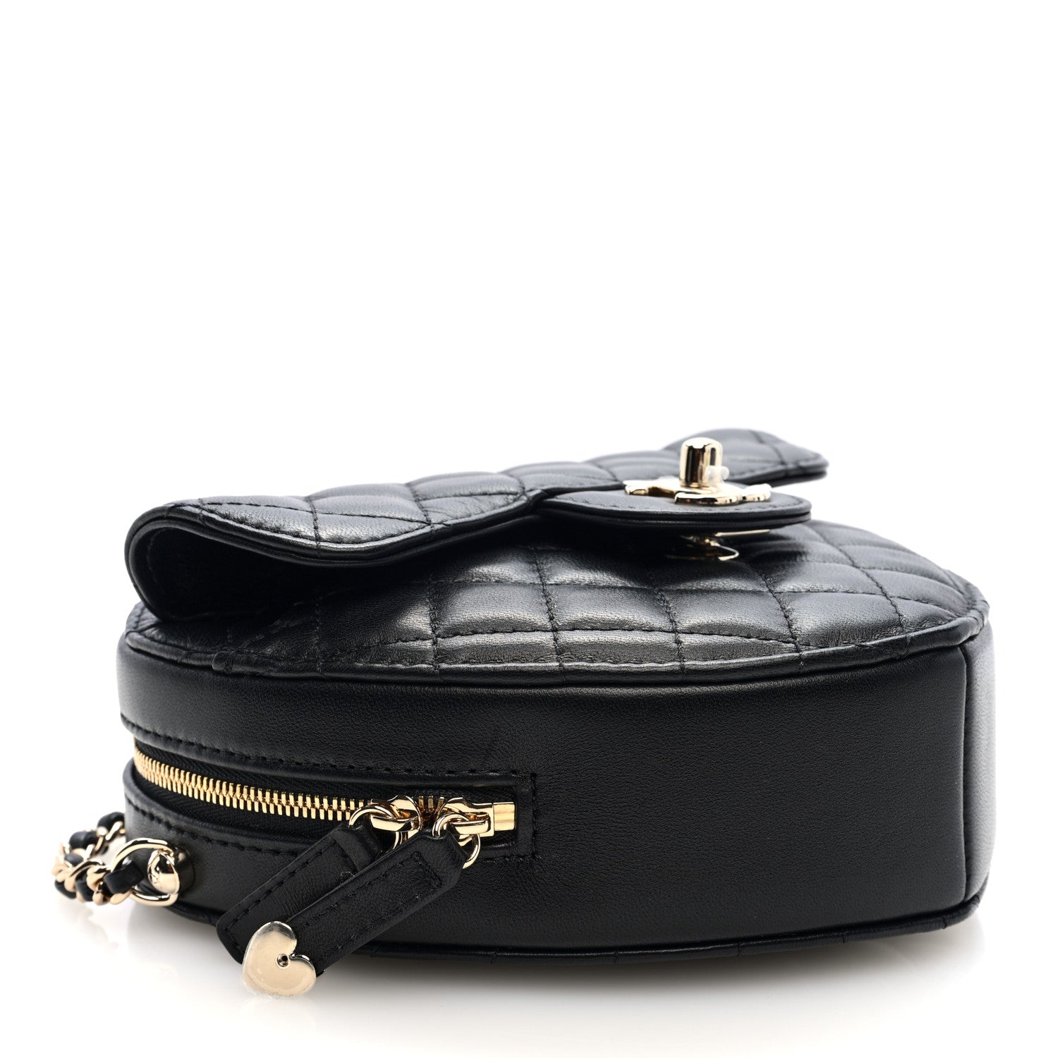 Chanel Lambskin Quilted CC In Love Heart Bag Black 4 of 10