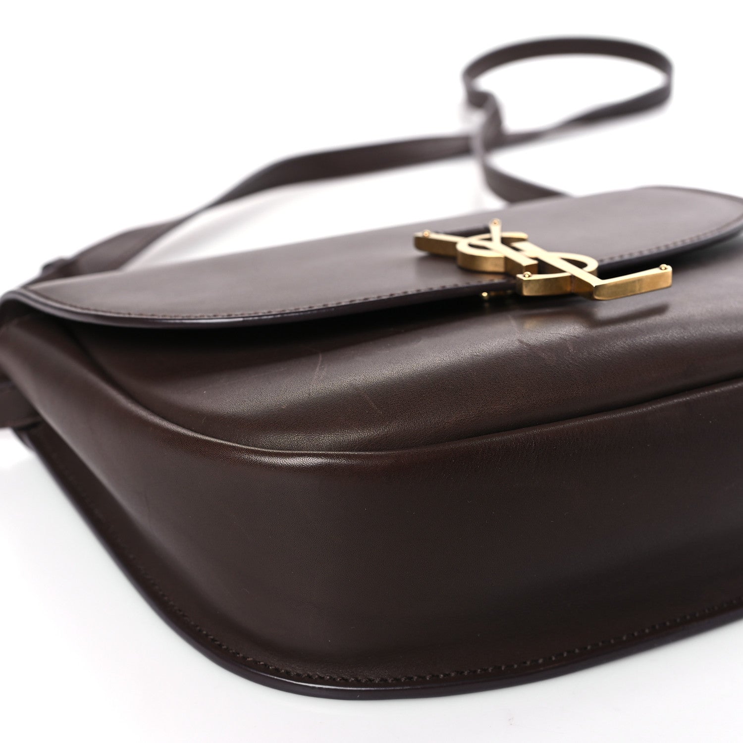 Saint Laurent Vintage Calfskin Monogram Medium Kaia Satchel Brown 7 of 8