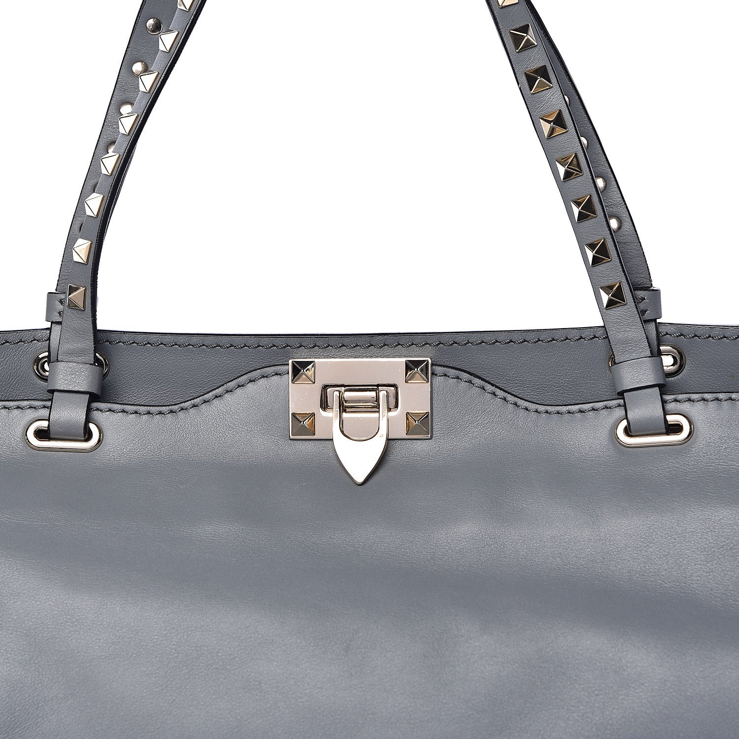 Valentino Garavani Vitello Medium Rockstud Tote Stone 18 of 18