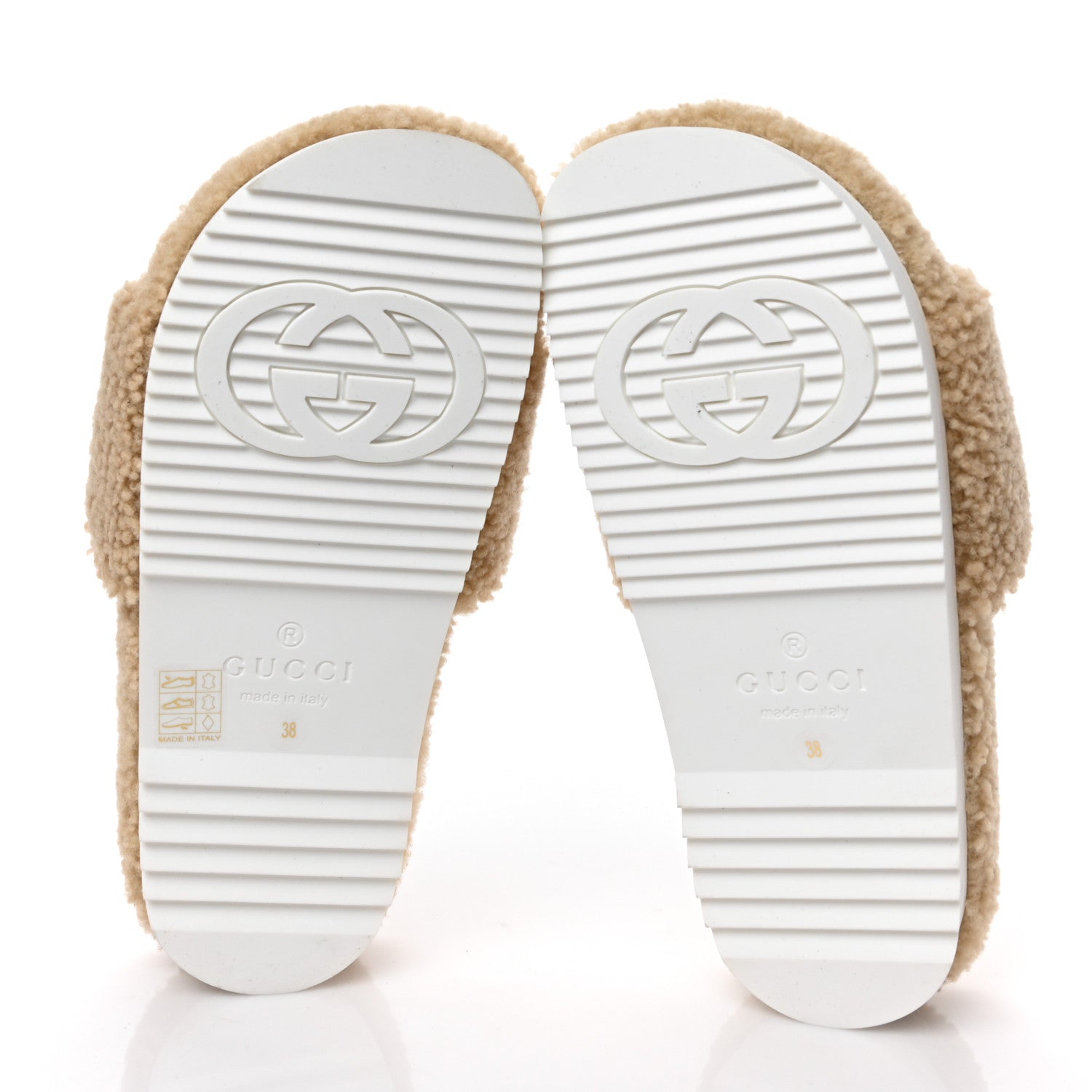 Gucci Shearling Womens Eileen Slide Sandals 38 Cocoa Butterscotch 5 of 7