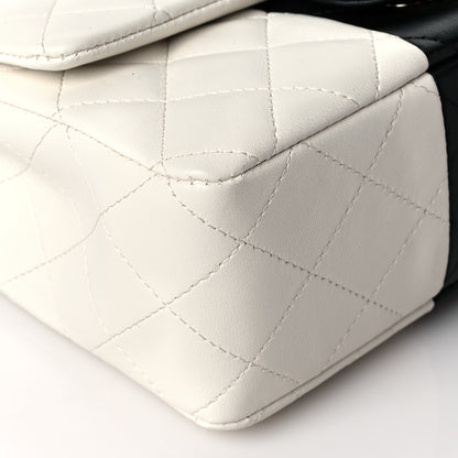 Chanel Lambskin Quilted Mini Rectangular Flap White Black 9 of 10