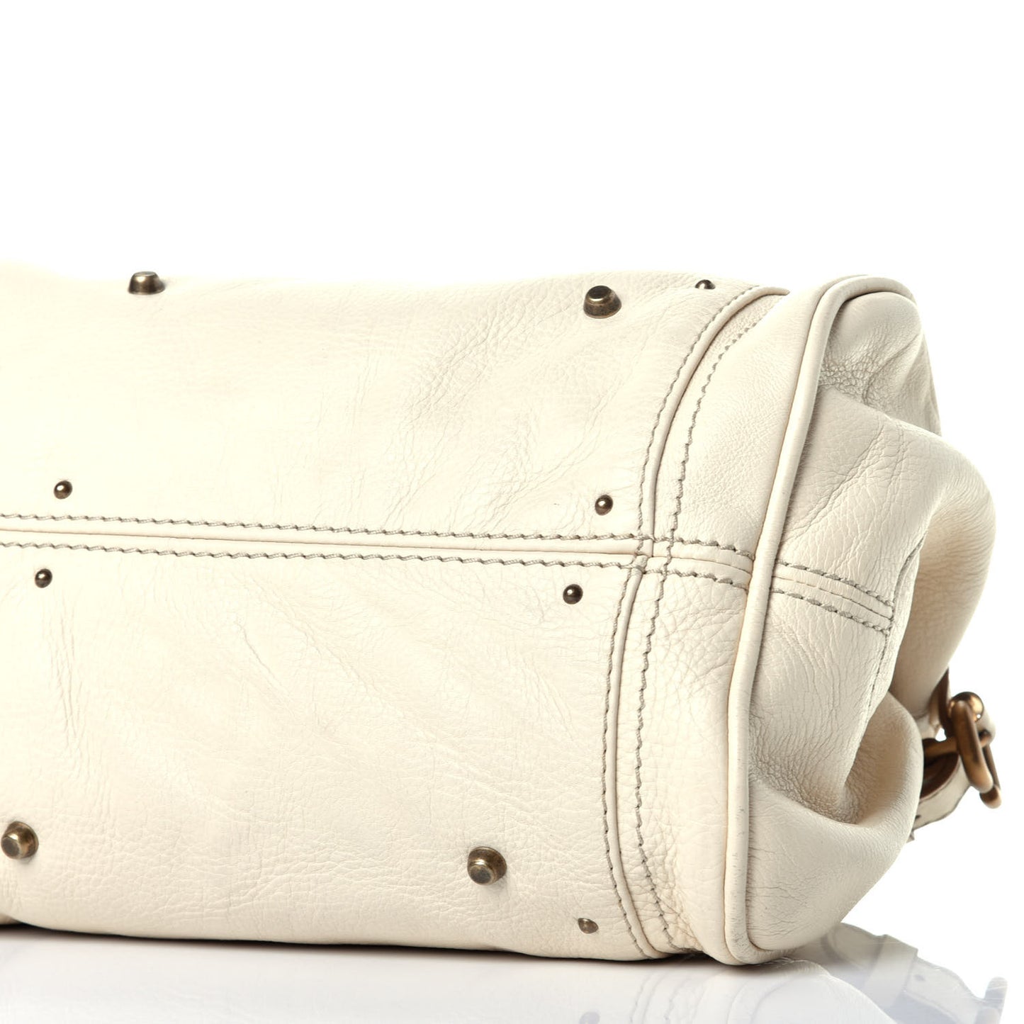 Calfskin Medium Paddington Satchel Off White