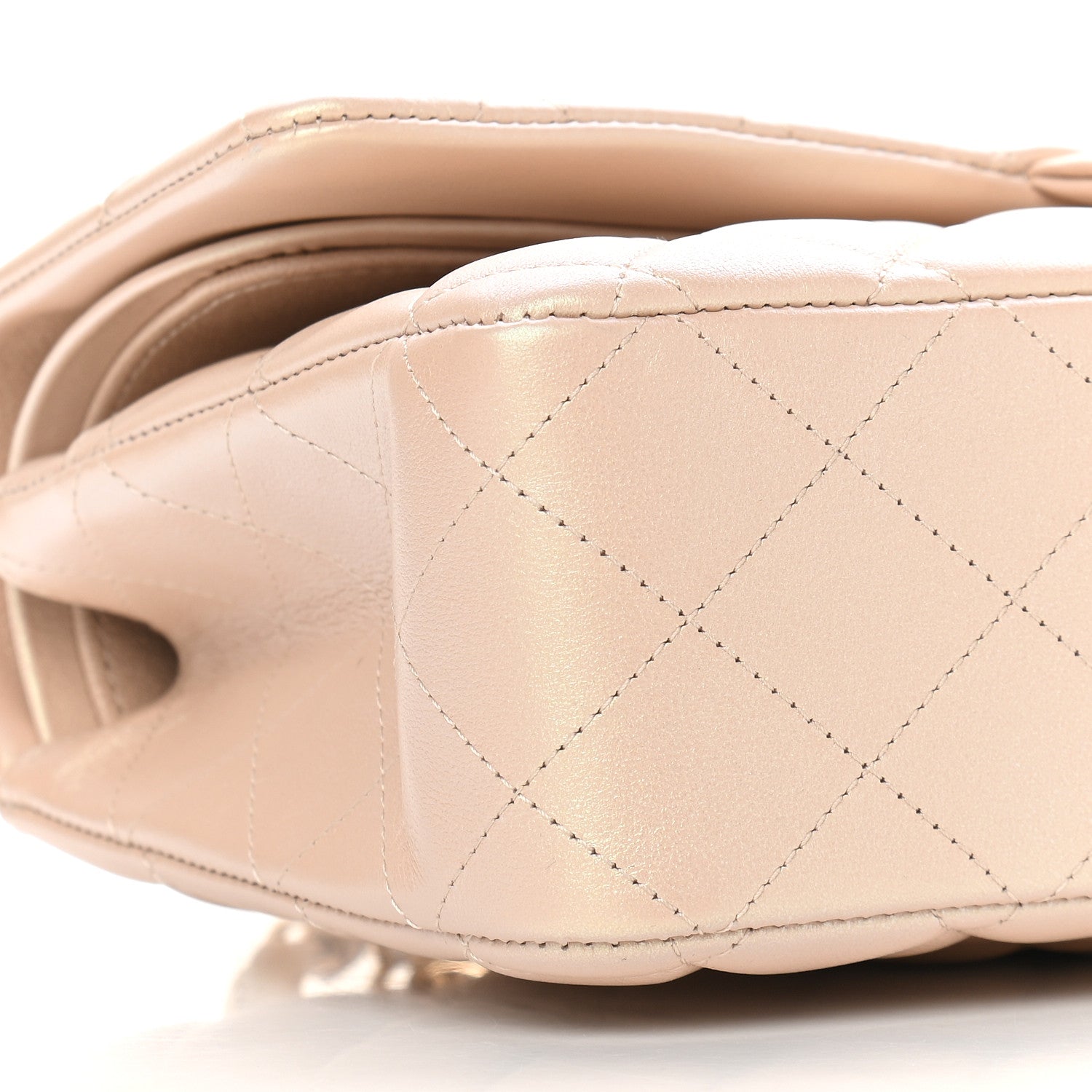 Chanel Iridescent Calfskin Quilted Medium Double Flap Dark Beige 7 of 8