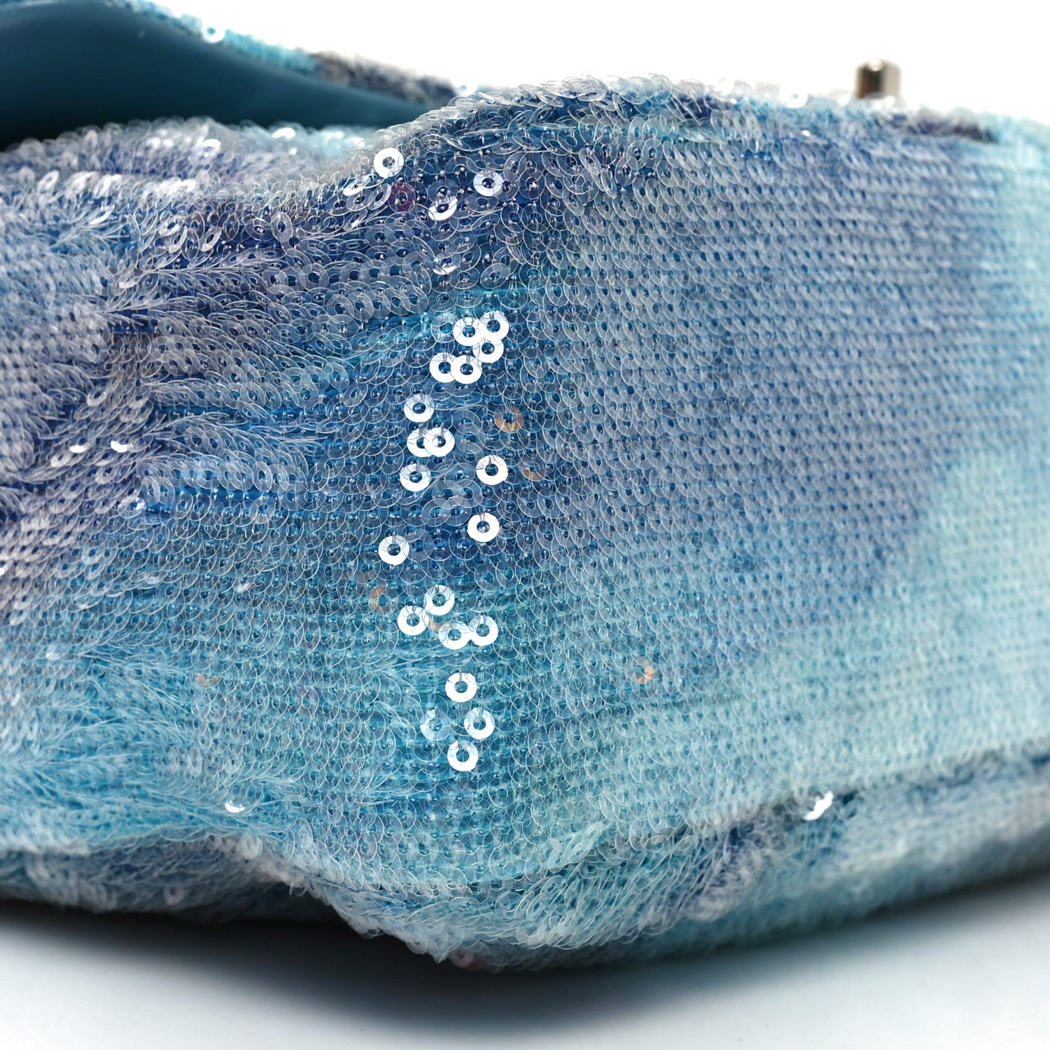 Chanel Sequin Large Waterfall Flap Light Blue 9 of 10