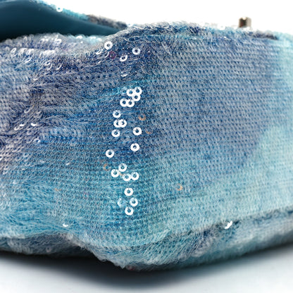 Chanel Sequin Large Waterfall Flap Light Blue 9 of 10