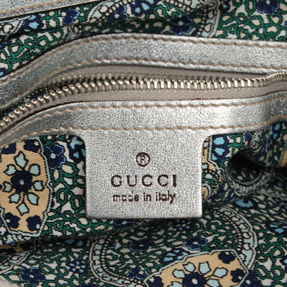 Gucci Metallic Calfskin Medium Indy Top Handle Hobo Silver 5 of 8