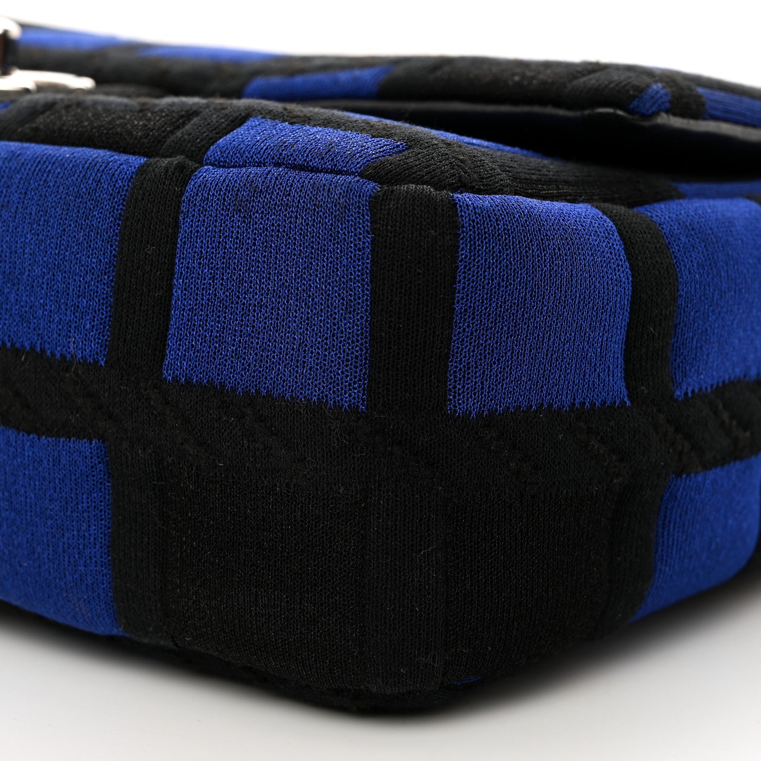 Chanel Jersey Quilted Medium Single Flap Blue Black 10 of 10