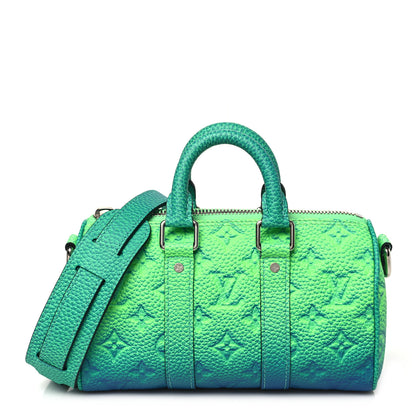 Louis Vuitton Taurillon Illusion Keepall XS Bleu Vert 1 of 9