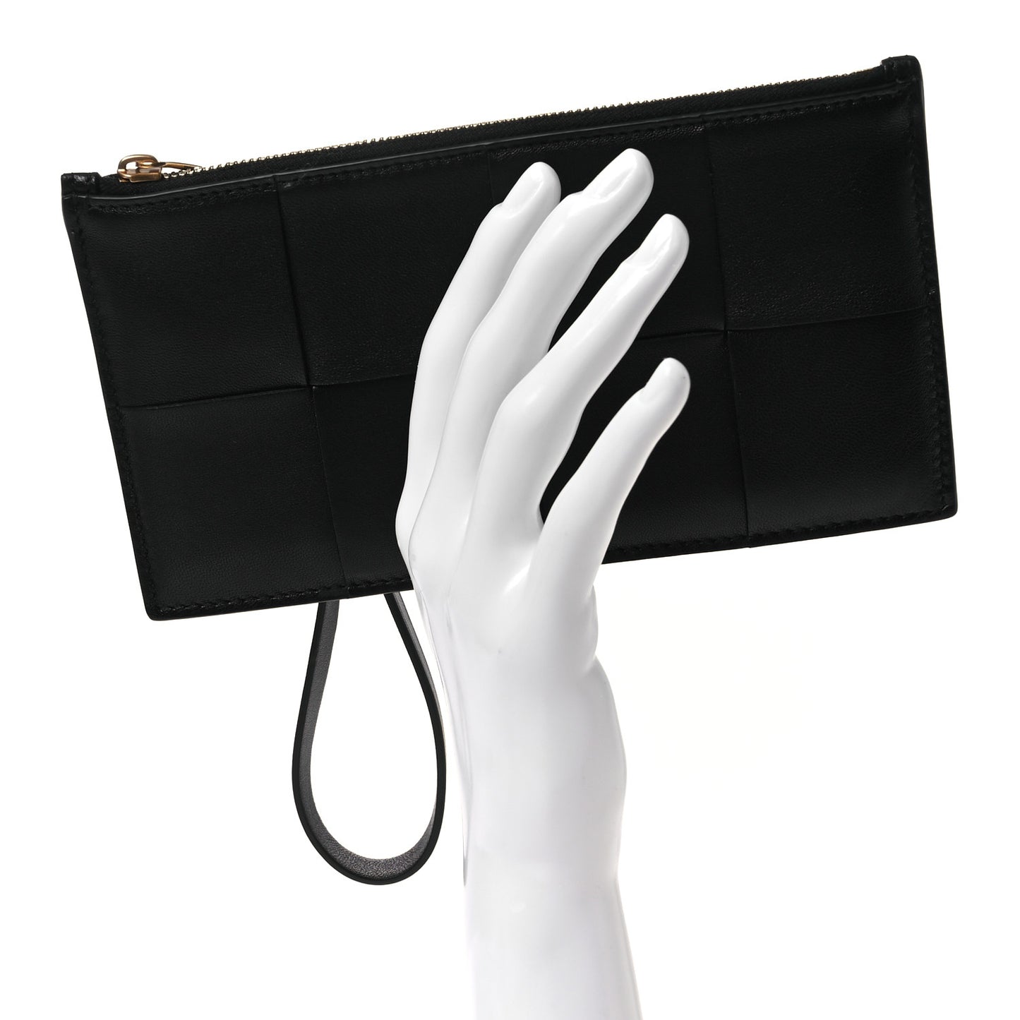 Lambskin Maxi Intrecciato Bill Pouch Black Black