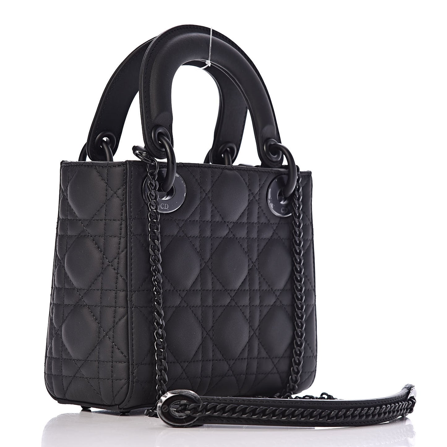 Ultra Matte Calfskin Cannage Mini Lady Dior Black