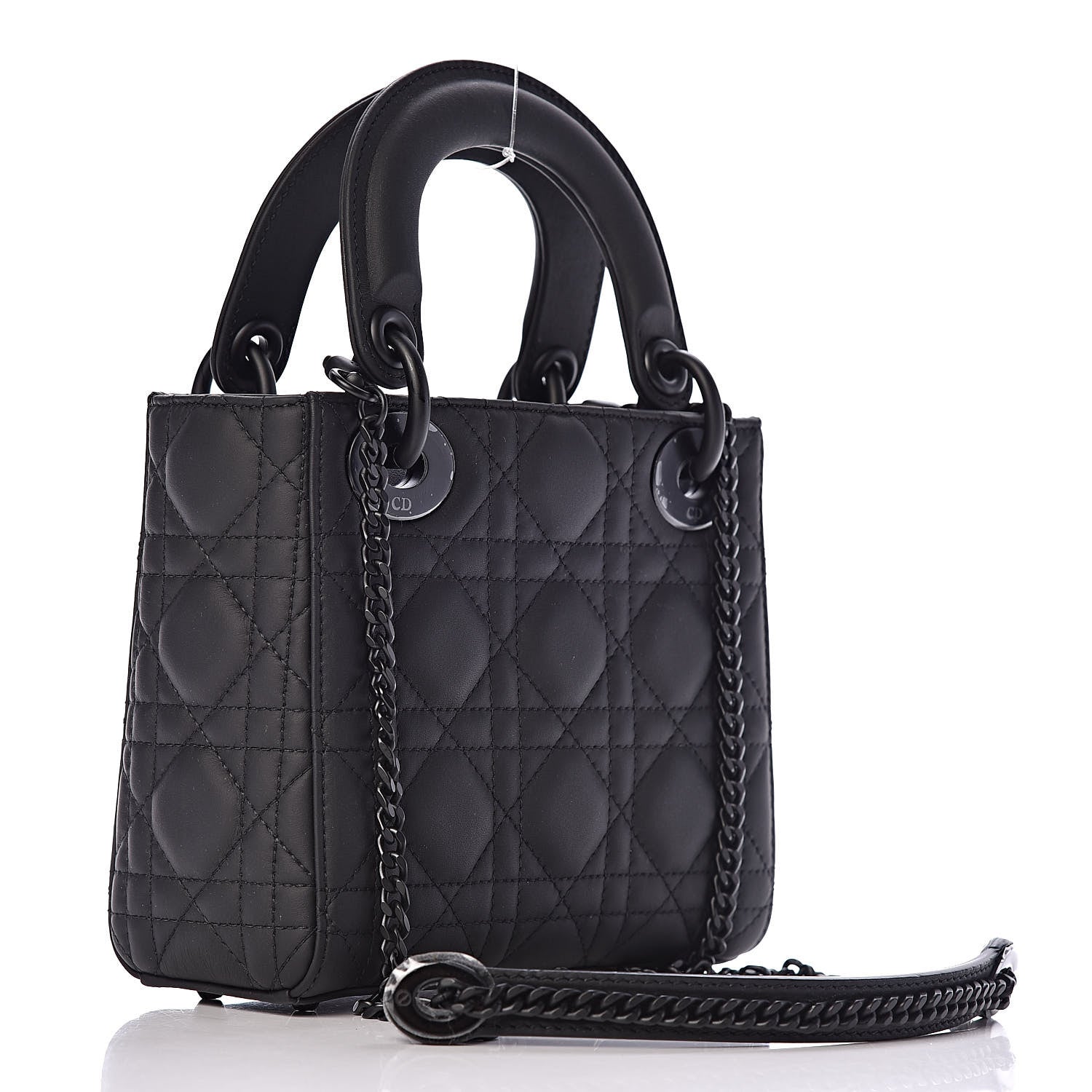 Christian Dior Ultra Matte Calfskin Cannage Mini Lady Dior Black 3 of 11