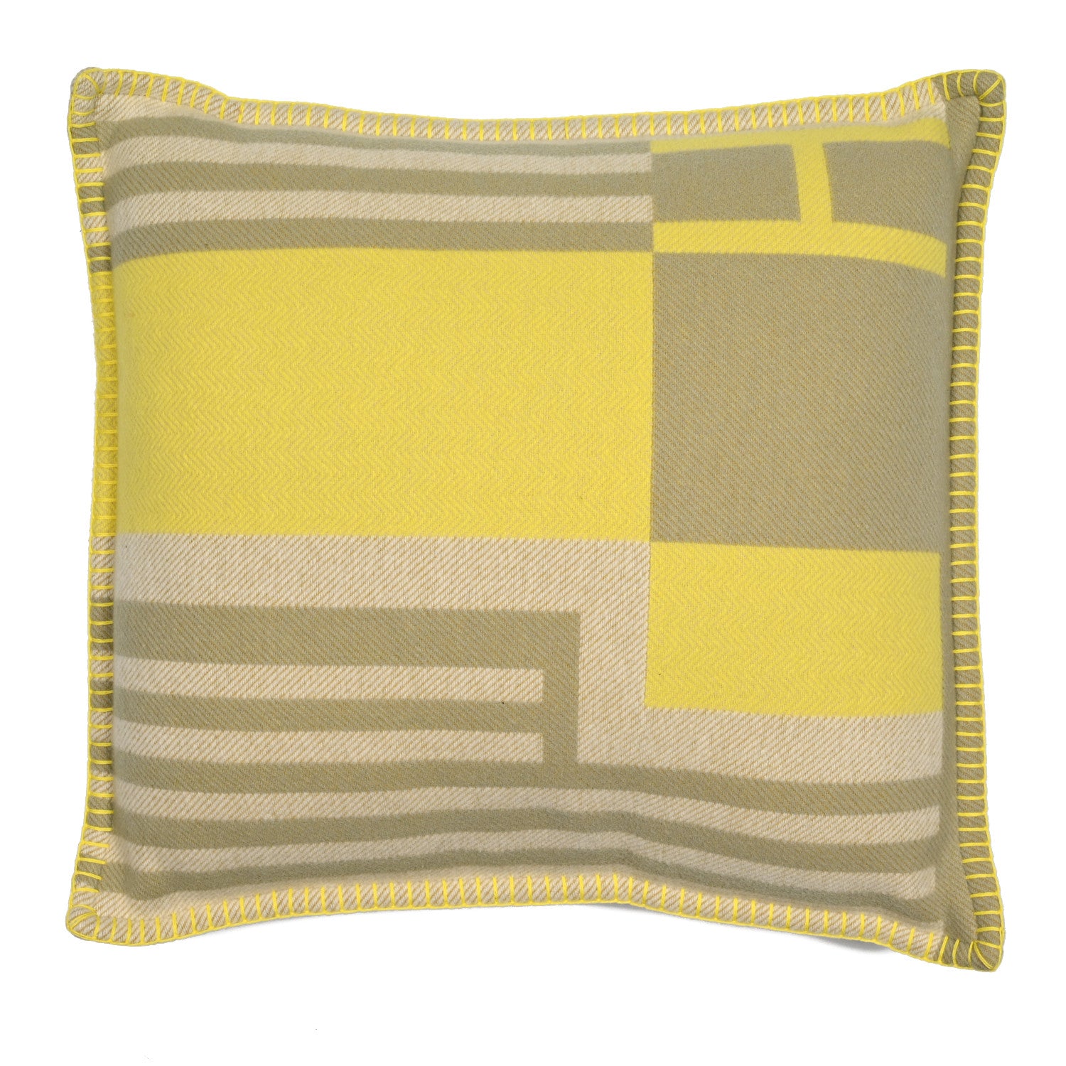 Hermes Wool Cashmere Ithaque Pillow Tilleul Lime 2 of 6