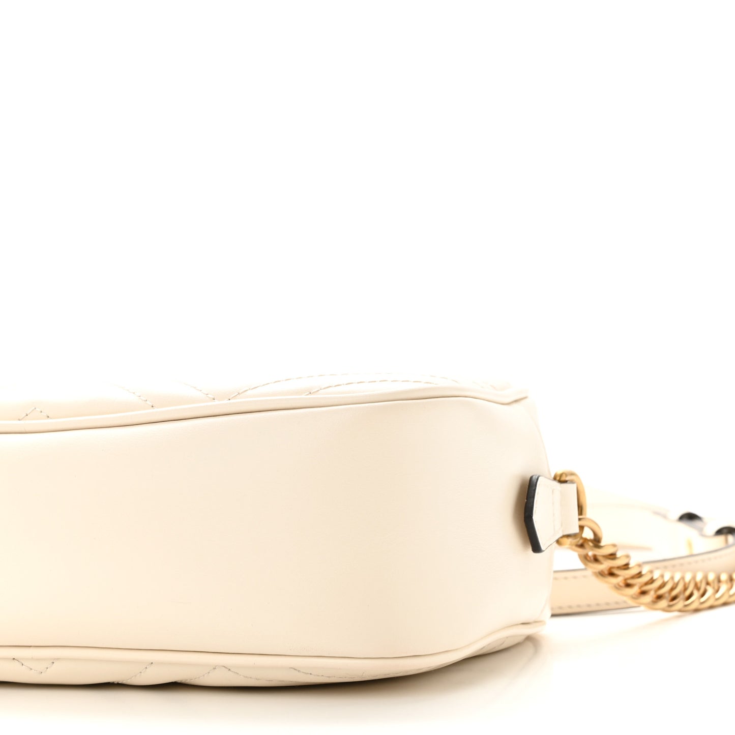 Calfskin Matelasse Small GG Marmont Chain Shoulder Bag White