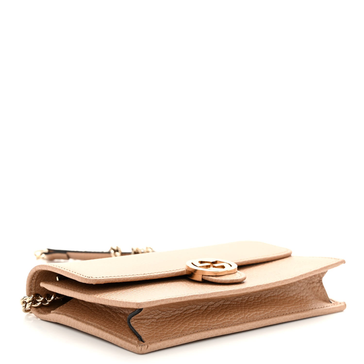 Gucci Dollar Calfskin Interlocking G Chain Wallet Camelia 4 of 9