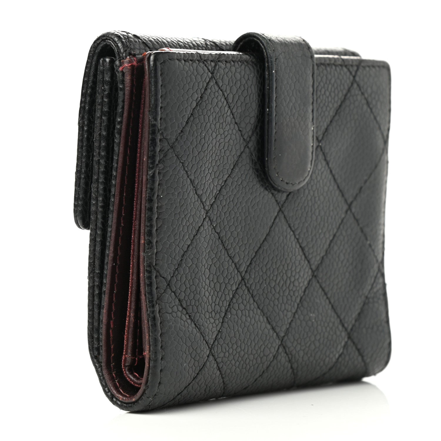 Chanel Caviar Quilted Compact French Flap Wallet Black 2 of 8