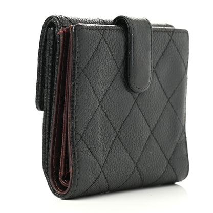 Chanel Caviar Quilted Compact French Flap Wallet Black 2 of 8