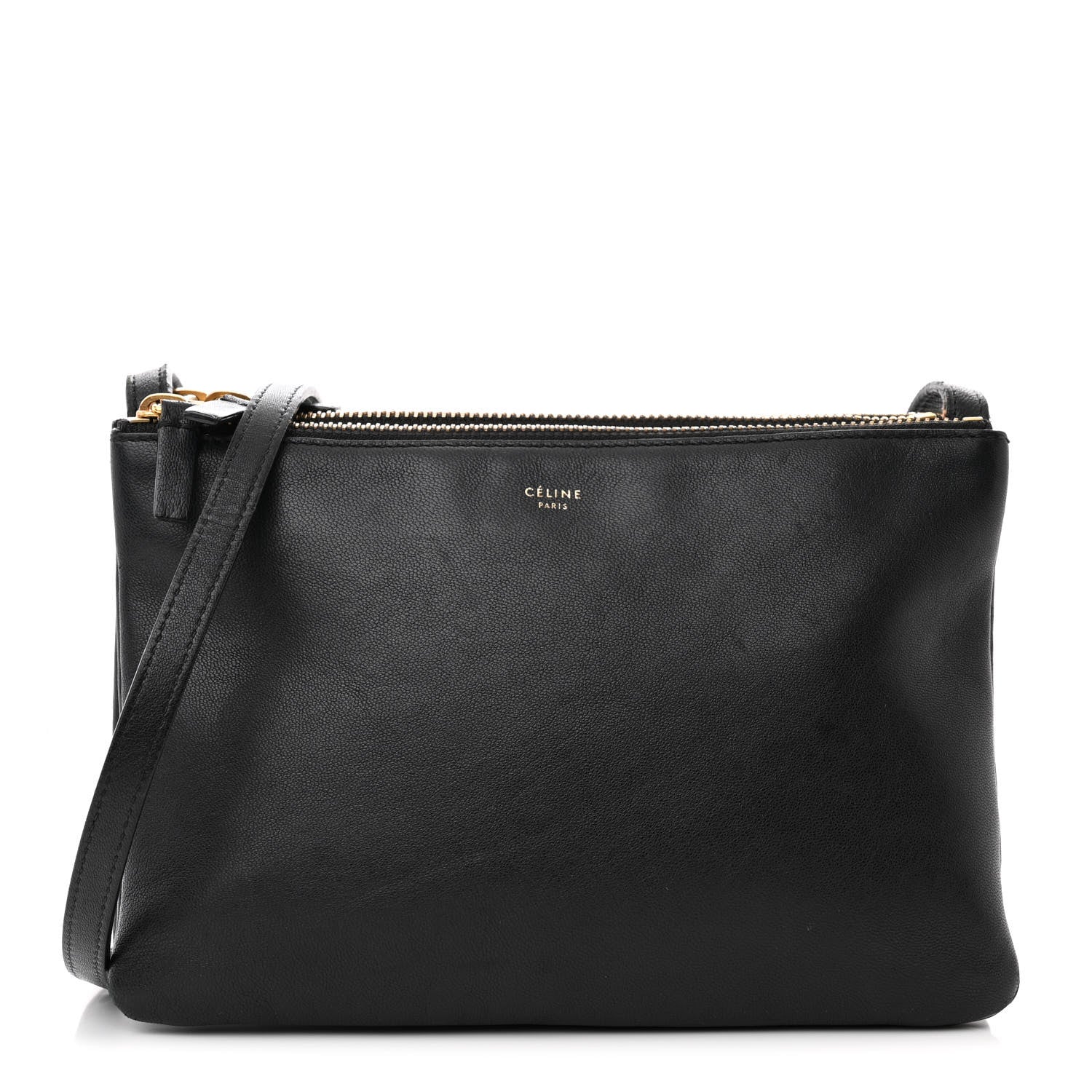 Celine Lambskin Small Trio Crossbody Bag Black 1 of 16