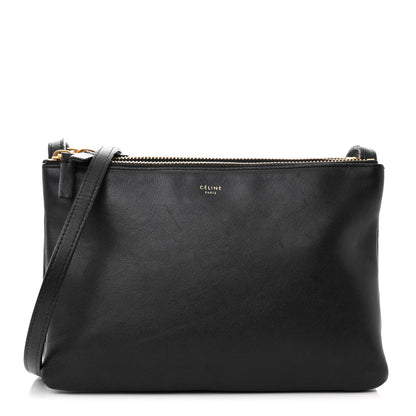 Celine Lambskin Small Trio Crossbody Bag Black 1 of 16
