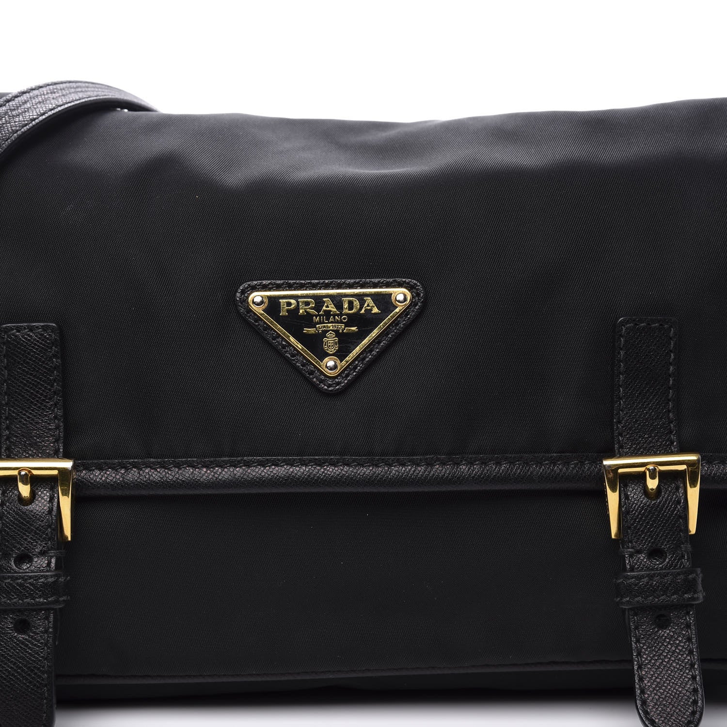 Prada Tessuto Nylon Saffiano Small Messenger Bag Black 9 of 9
