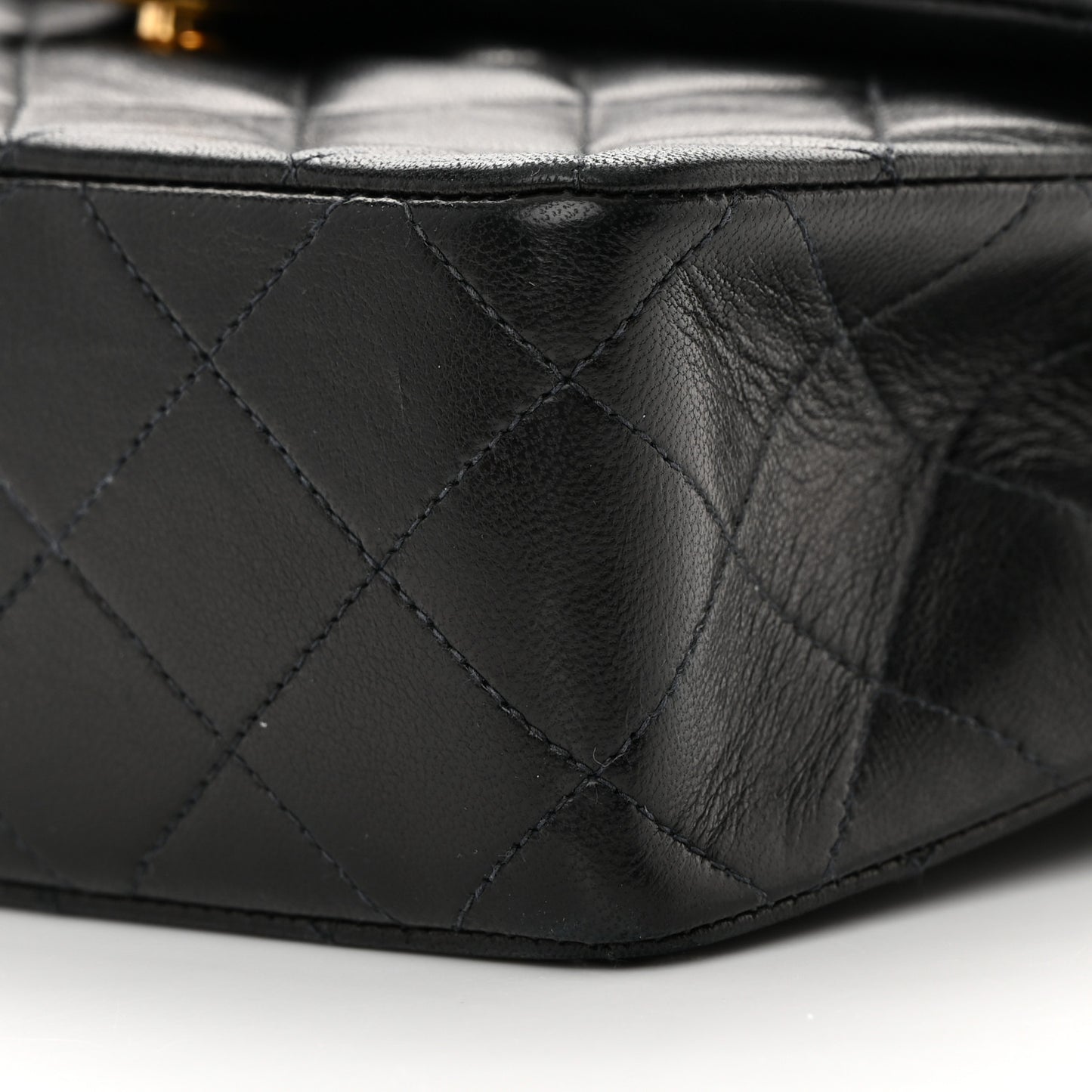 Lambskin Quilted Mini Square Flap Bag Black