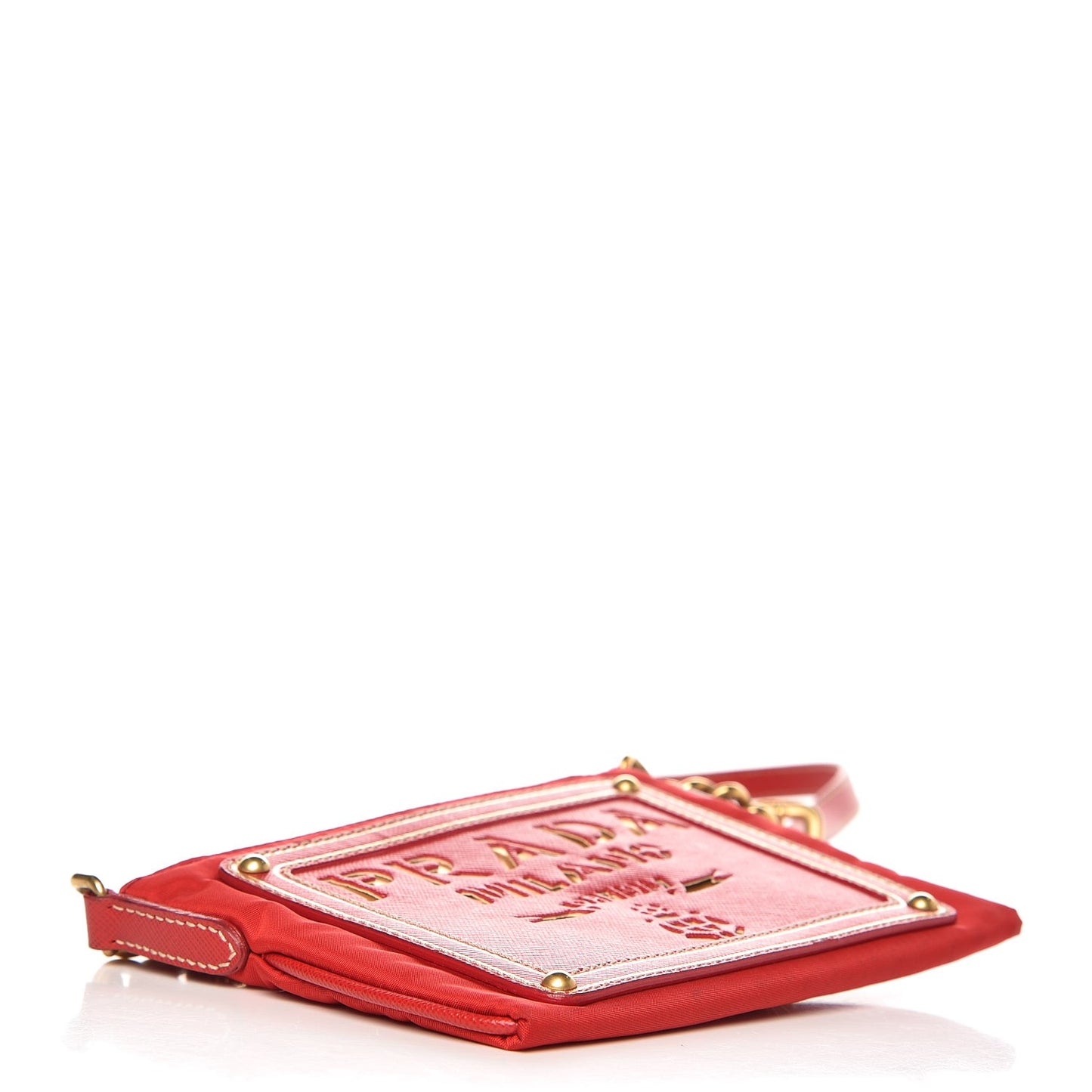 Tessuto Nylon Logo Small Crossbody Bag Red