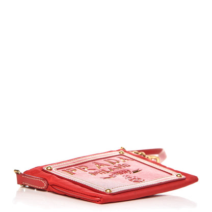 Prada Tessuto Nylon Logo Small Crossbody Bag Red 4 of 7