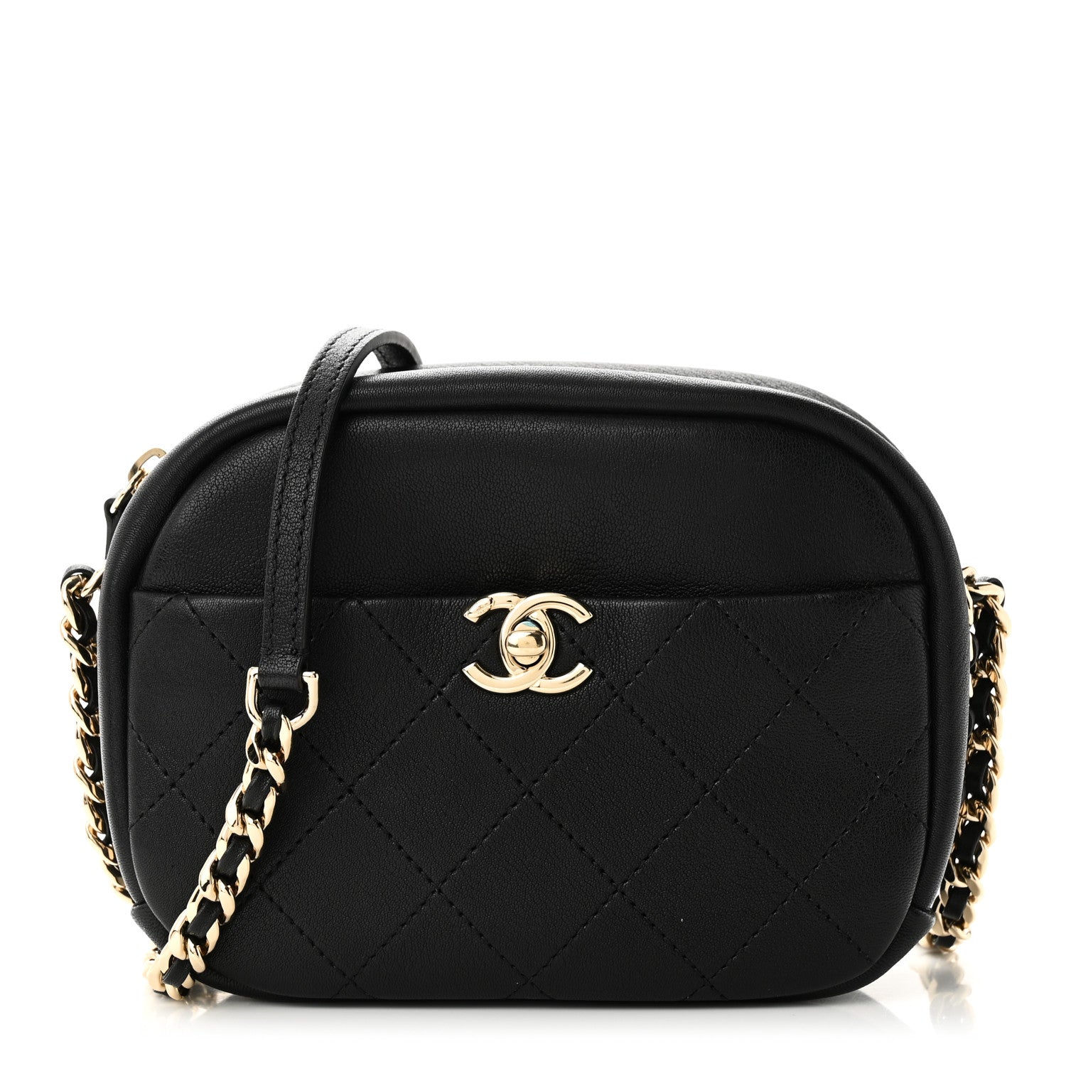 Chanel Goatskin Quilted Small Casual Trip Camera Case Black 1 of 10