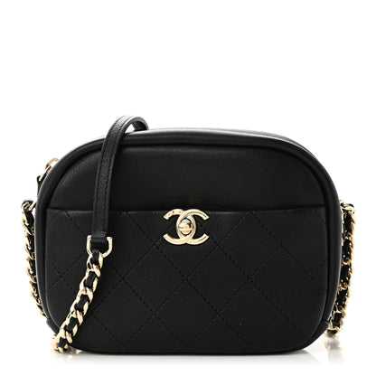 Chanel Goatskin Quilted Small Casual Trip Camera Case Black 1 of 10