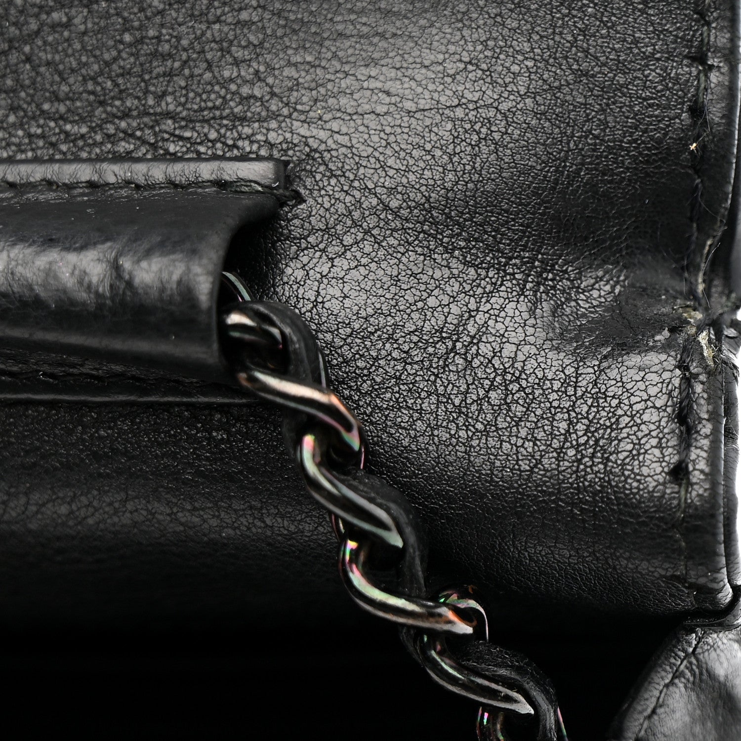 Chanel Crumpled Calfskin Quilted Wallet On Chain WOC So Black 14 of 17