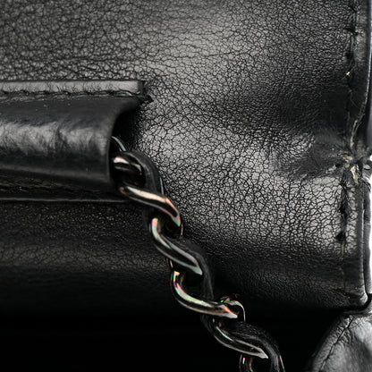 Chanel Crumpled Calfskin Quilted Wallet On Chain WOC So Black 14 of 17