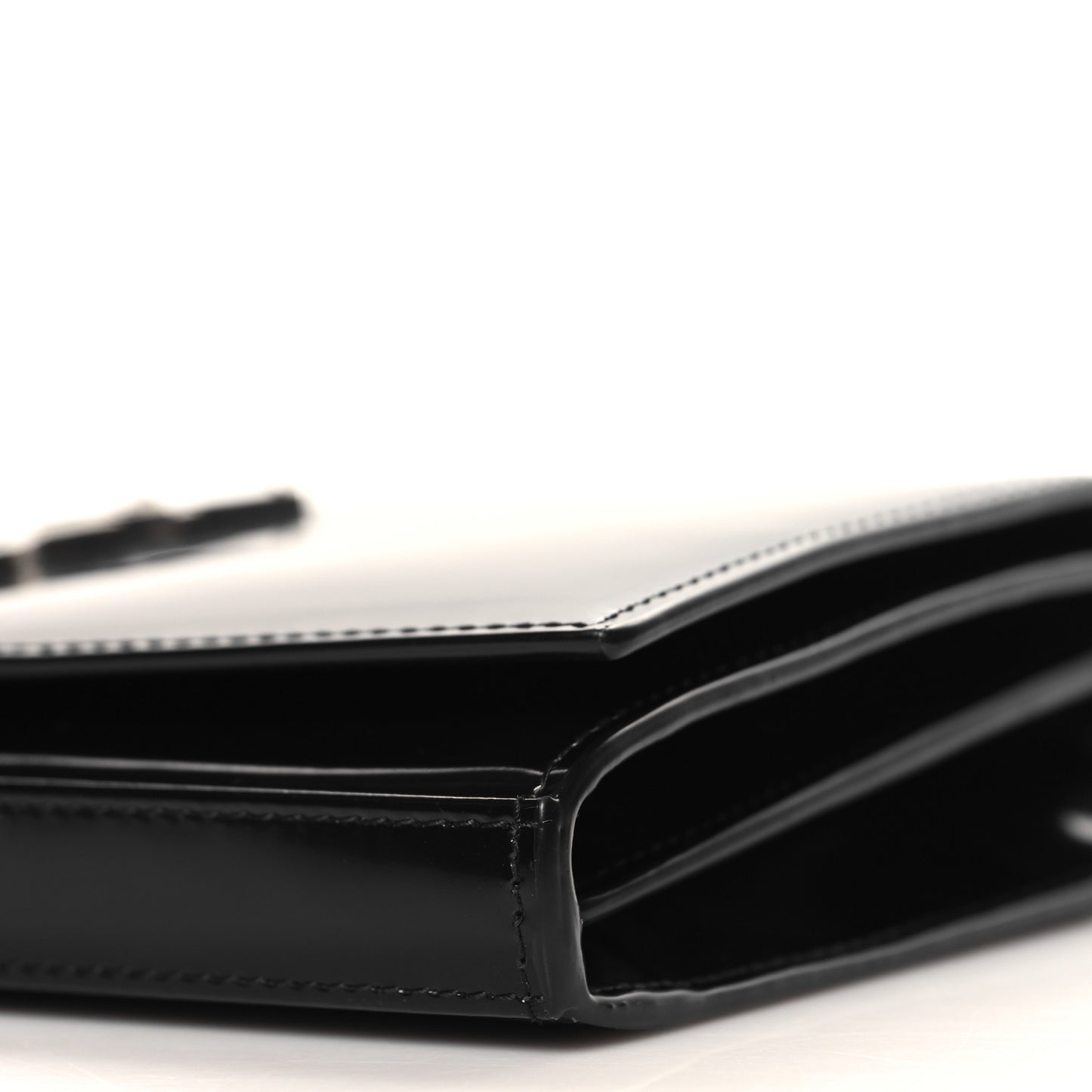 Glazed Calfskin Cassandre Wallet On Chain WOC Black