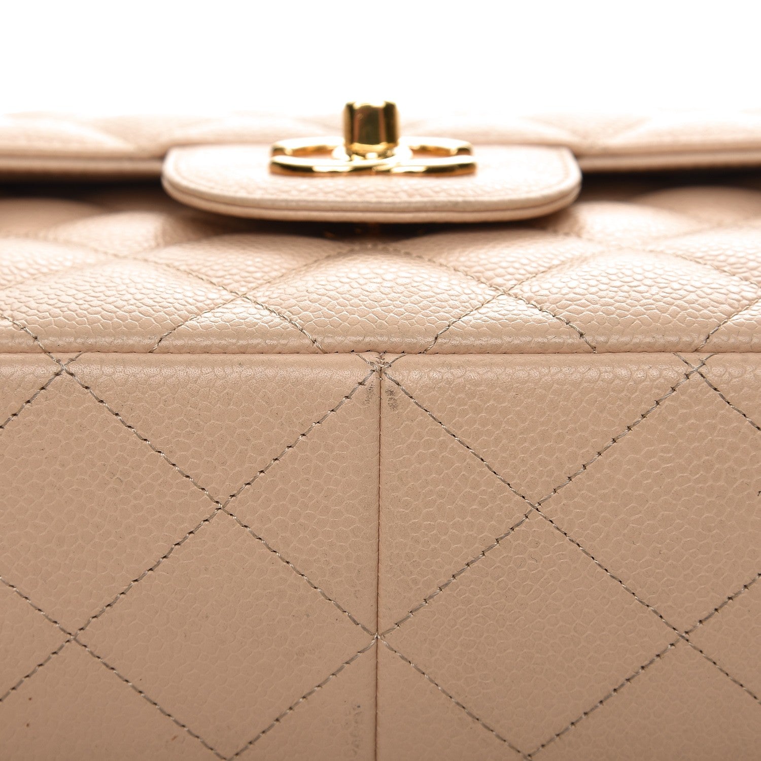 Chanel Caviar Quilted Jumbo Double Flap Beige Clair 9 of 10