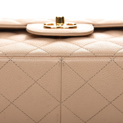 Chanel Caviar Quilted Jumbo Double Flap Beige Clair 9 of 10