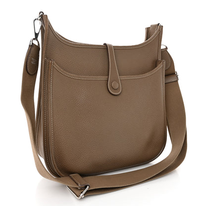 Hermes Taurillon Clemence EVELYNE III PM Etoupe 3 of 11