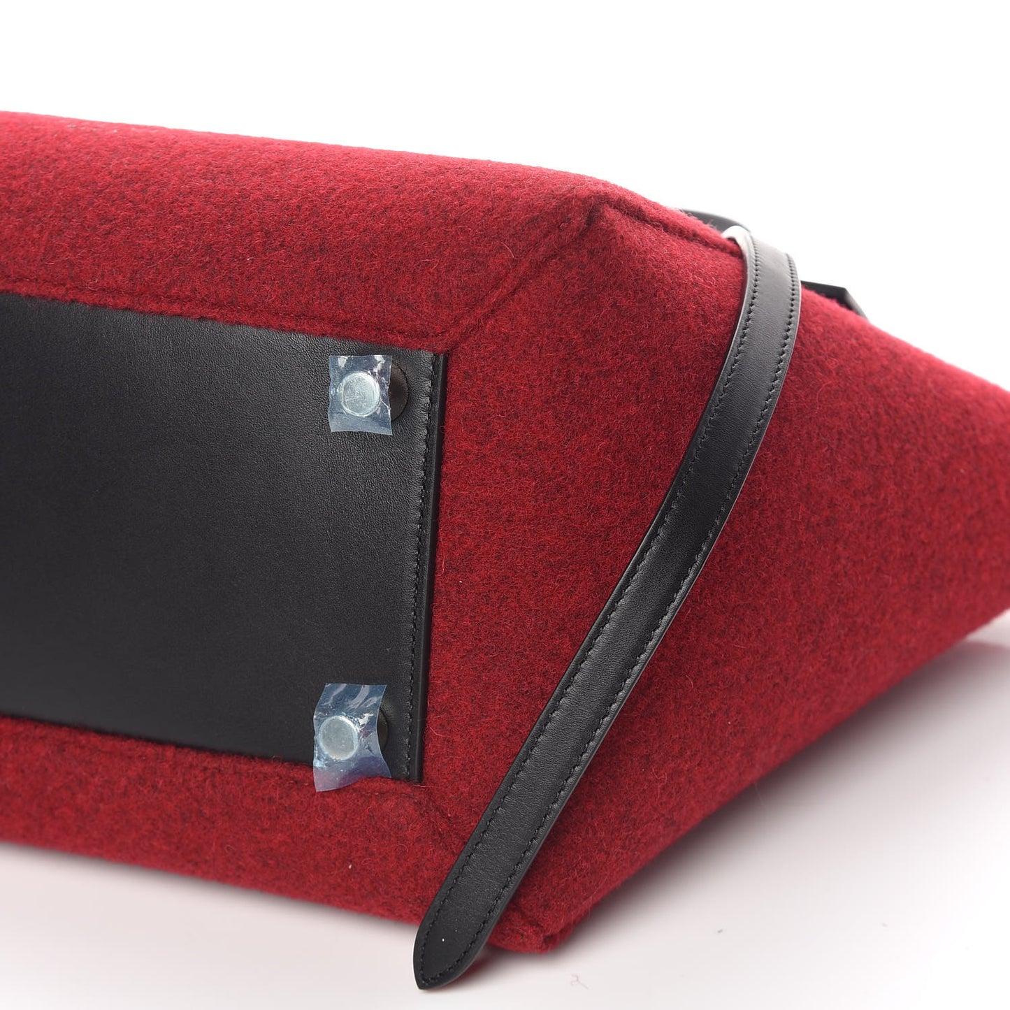 Felt Smooth Calfskin Mini Belt Bag Red