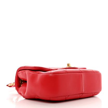 Chanel Lambskin Quilted Small In The Loop Handle Flap Bag Red 4 of 11