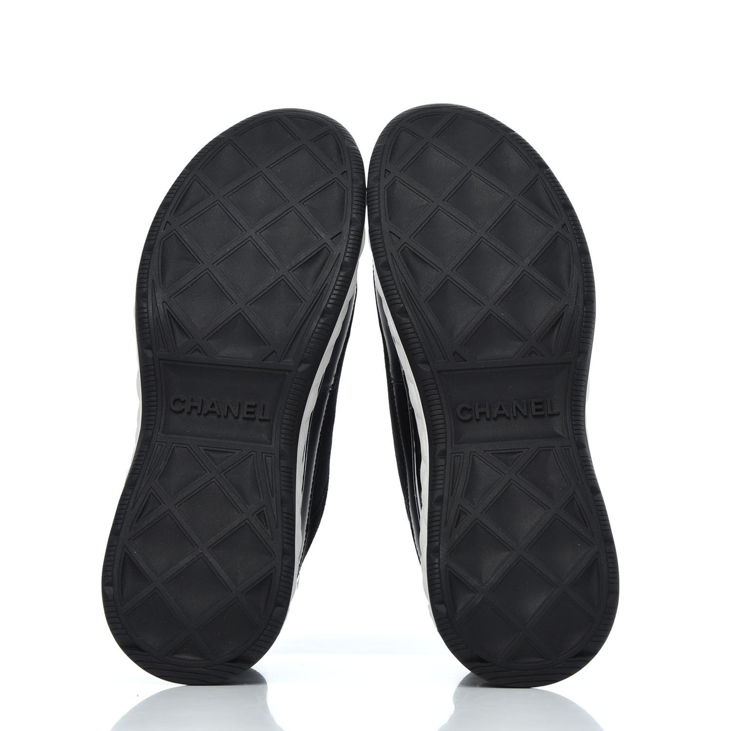 Velvet Calfskin Mixed Fibers CC Sneakers 39.5 Black