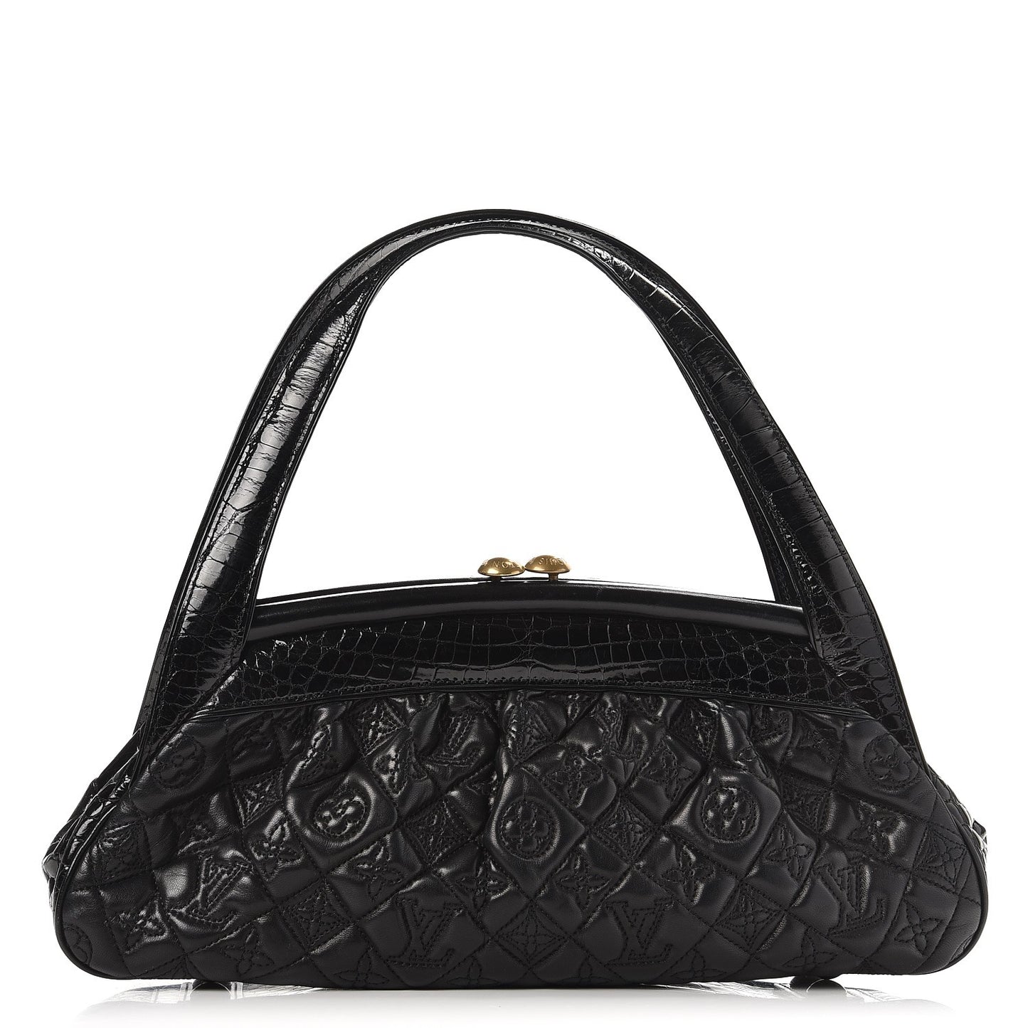 Alligator Vienna Sac Fermoir MM Black