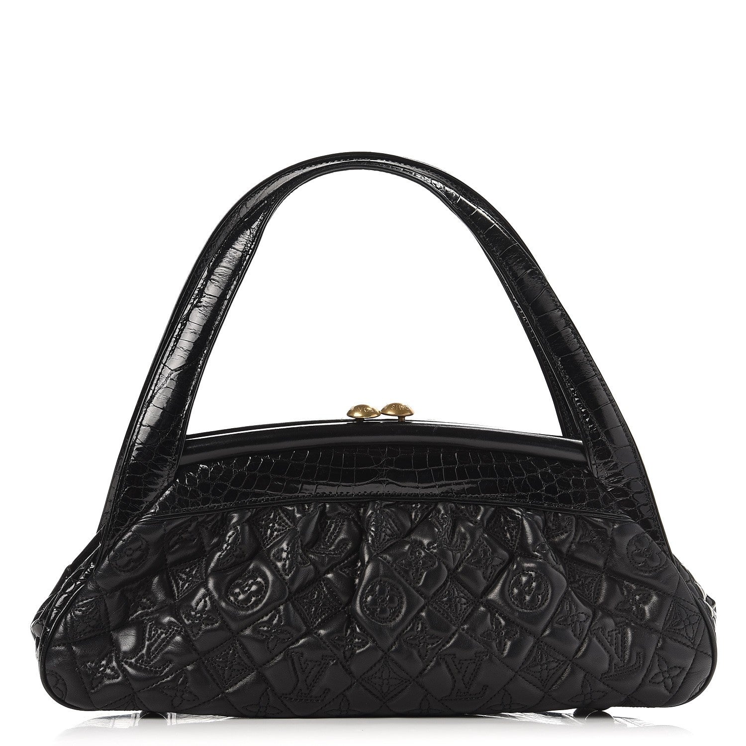 Louis Vuitton Alligator Vienna Sac Fermoir MM Black 1 of 7